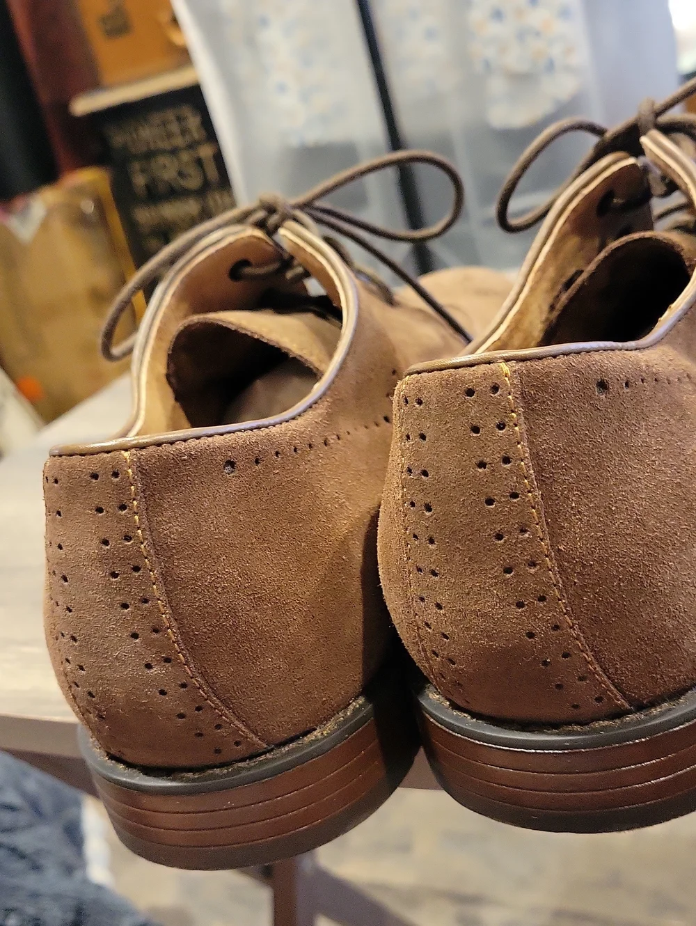 Stacy Adams Dalton Chocolate Suede Leather Wing Tips,Sz. 11 Med.NWT